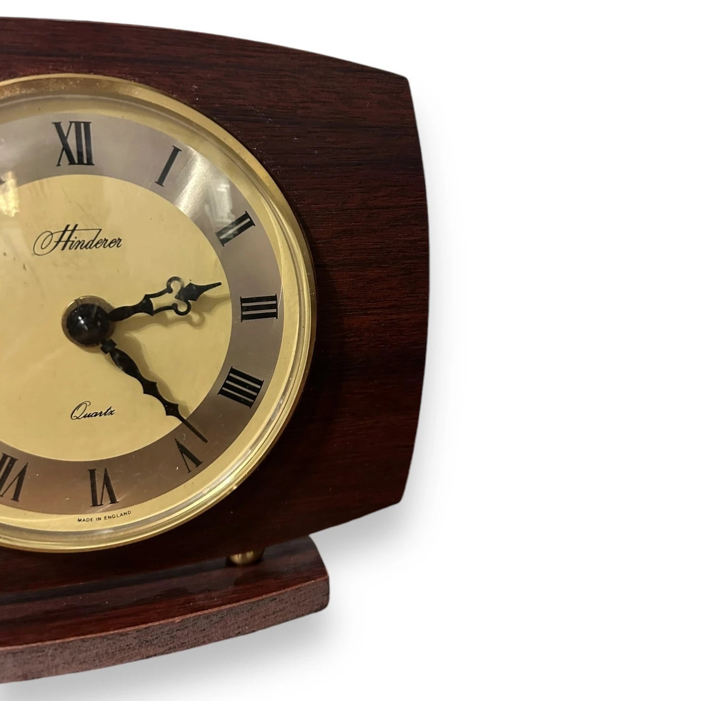 Vintage 1980s Dark Brown Mantel Clock
