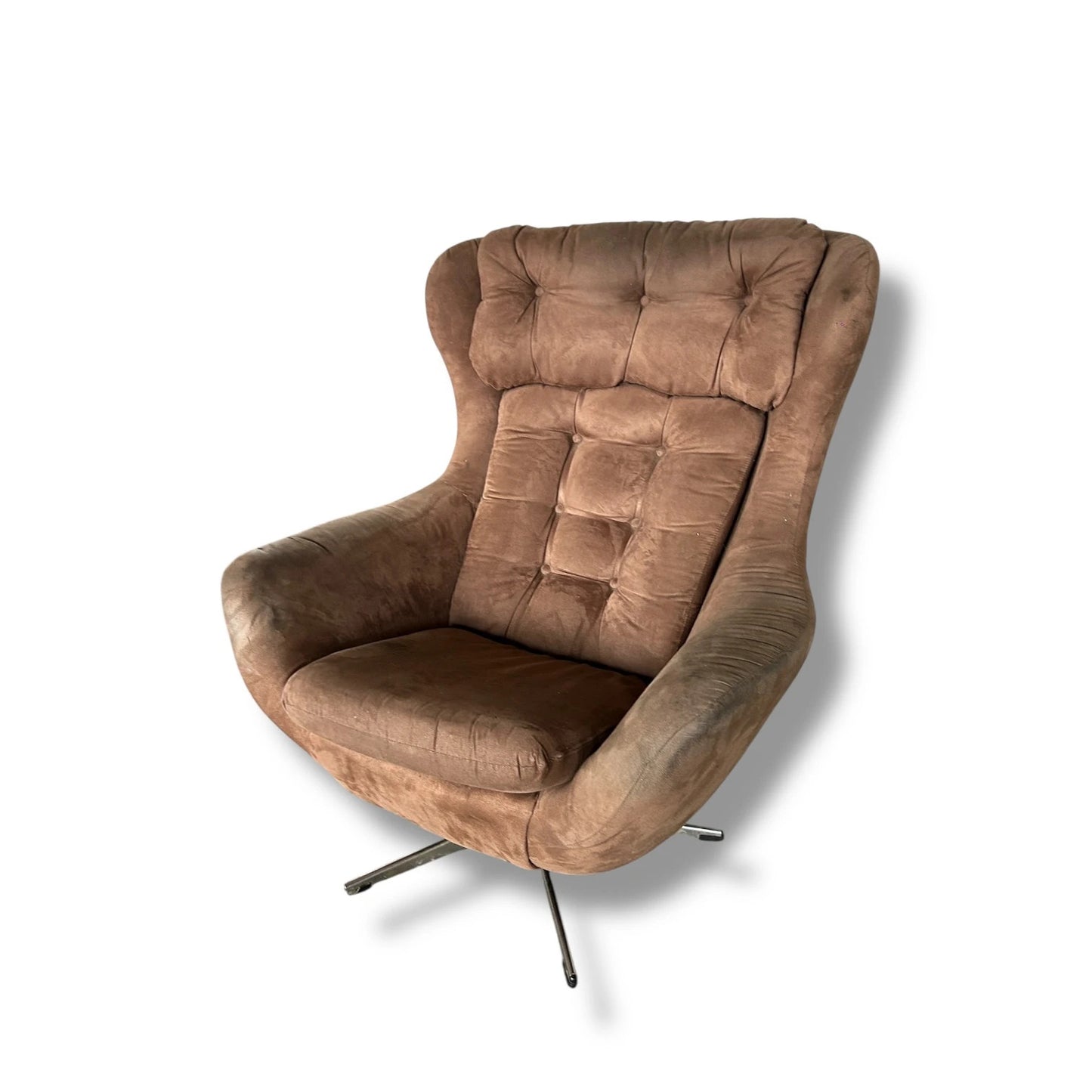 1970s Vono Swivel Egg Chair – Mid Century Modern Original Upholstery, Iconic Space Age Design