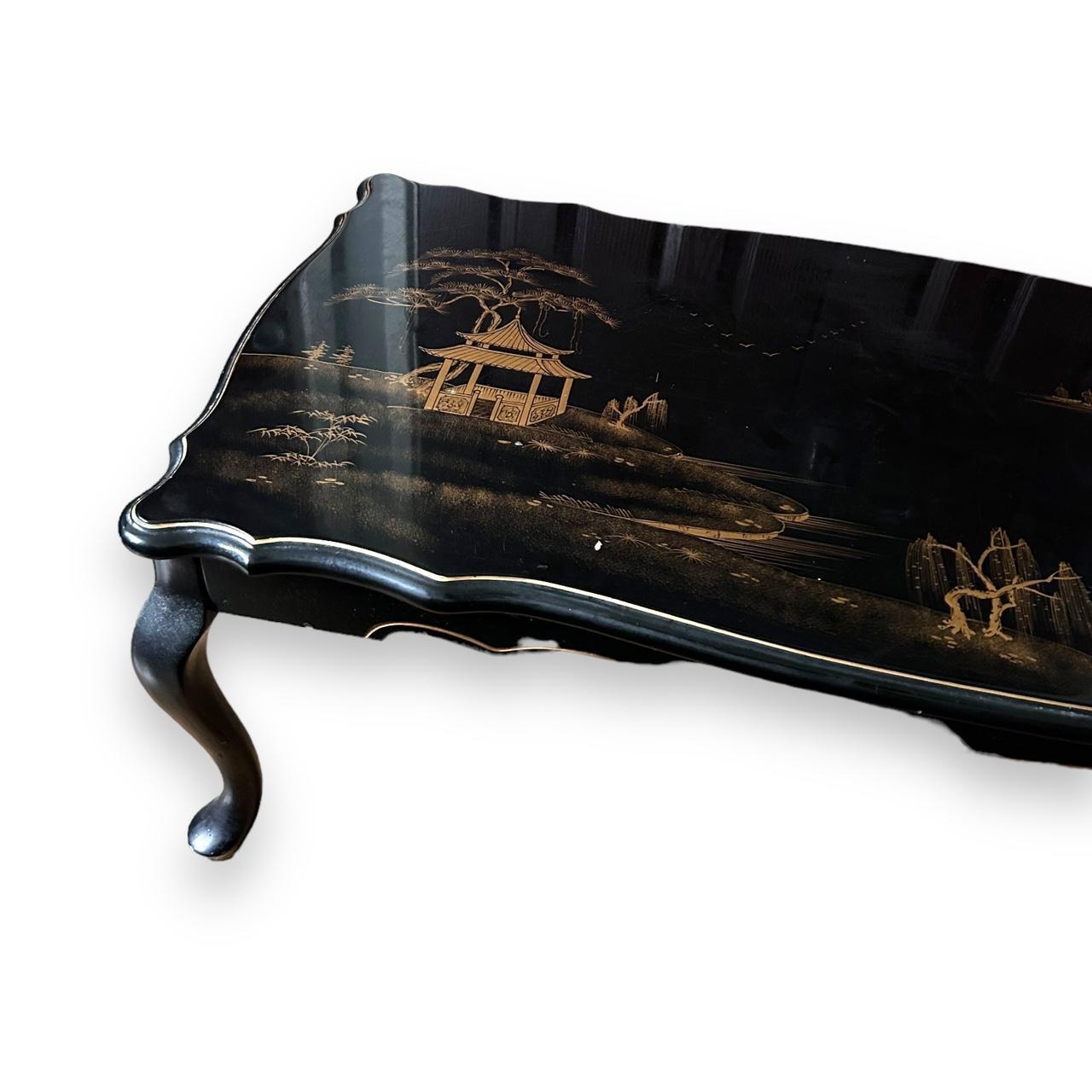 Antique Chinese Lacquered Chinoiserie Coffee Table