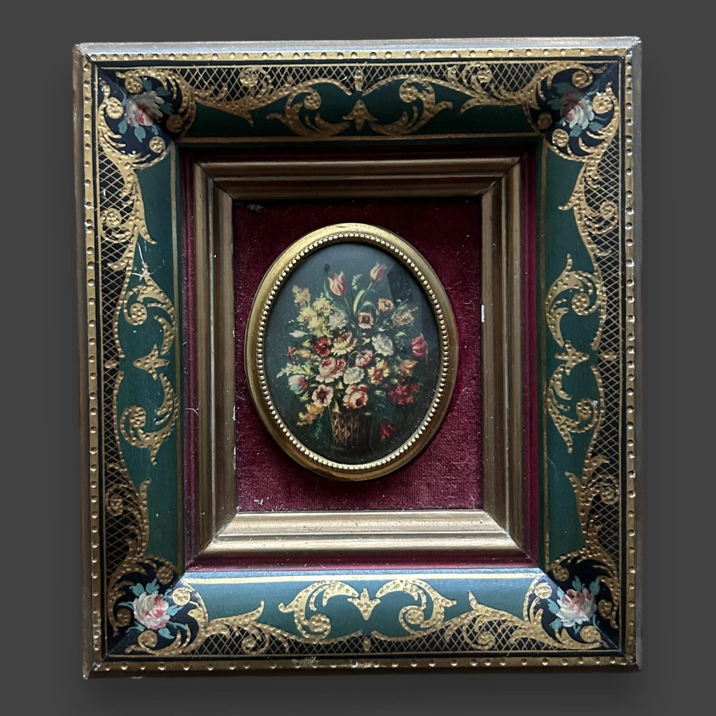 19th Century Pair of Floral Art Oil Painting