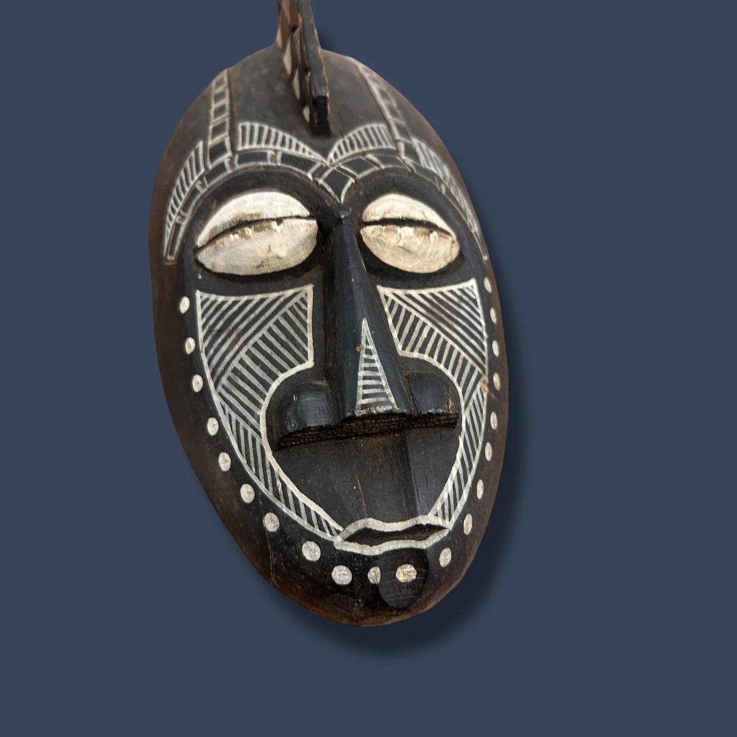 Mid Century African Carved Wood Wall Mask