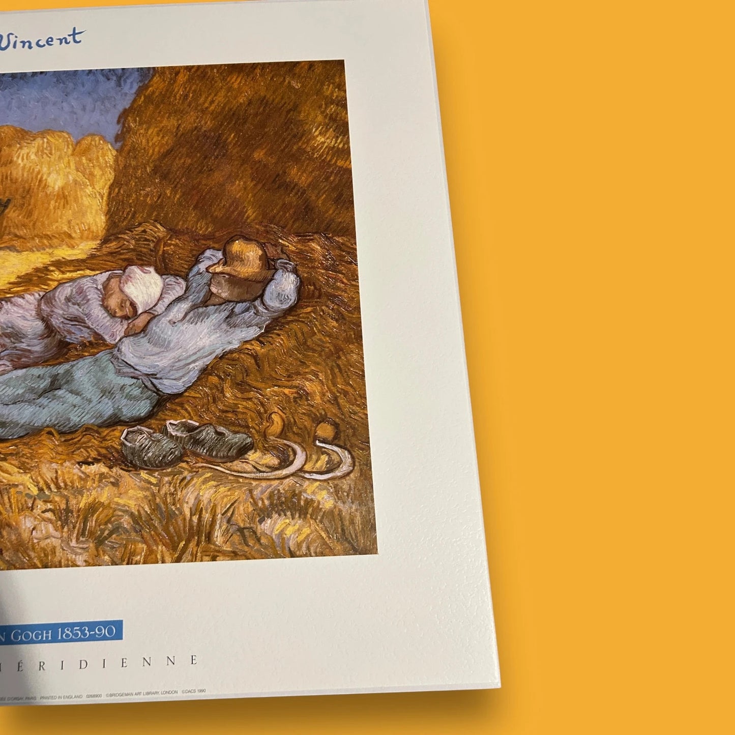 Vintage 1990 Vincent Van Gogh Siesta Art Museum Poster