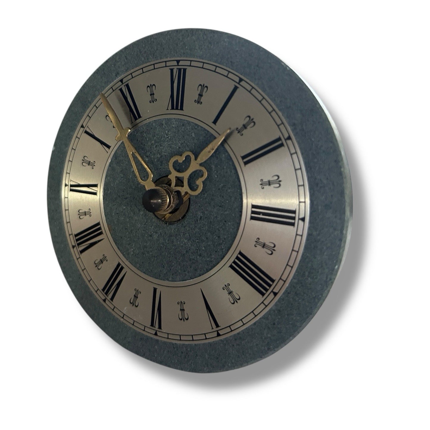 Mid Century Stone Slate Round Table Clock