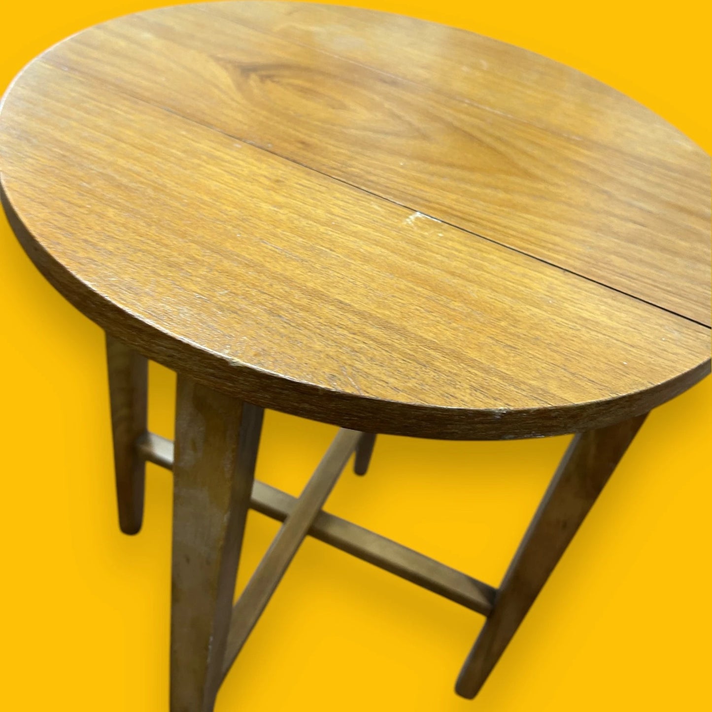 Mid Century Teak Wood Mini Folding Table