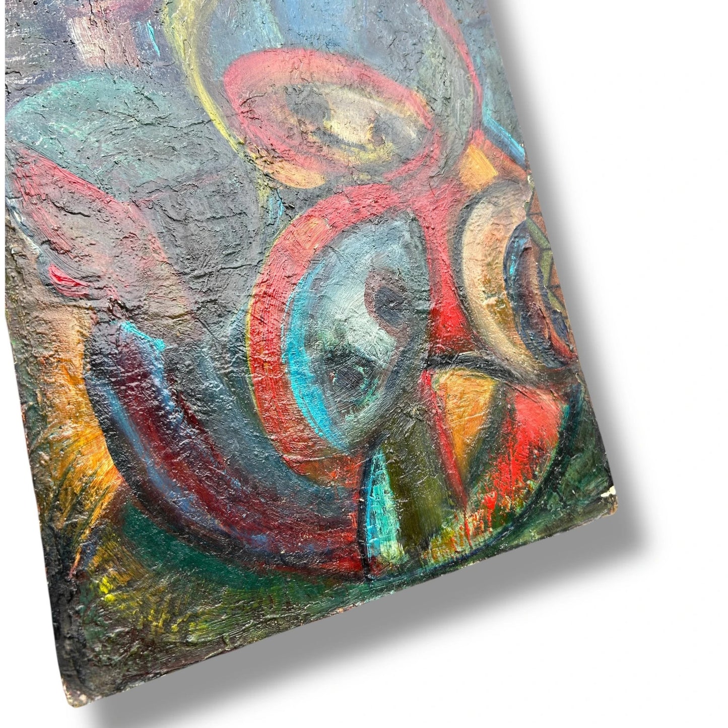 Mid Century Abstract Art Oil Painting by Dorothy Hammer Signed