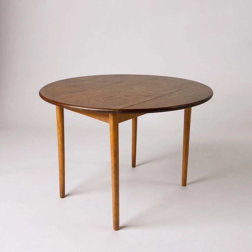 Vintage Drop Leaf Dining Table with Stickback Chairs – Space Saving Kitchen Set