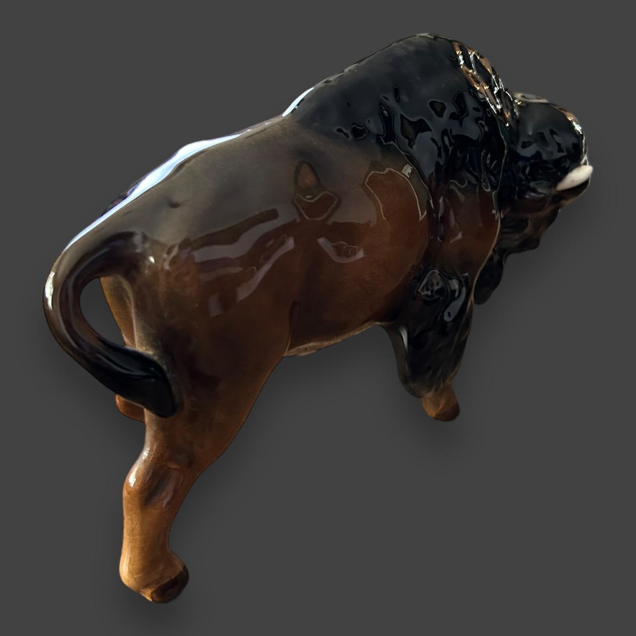 Vintage 1960s Ceramic Buffalo
