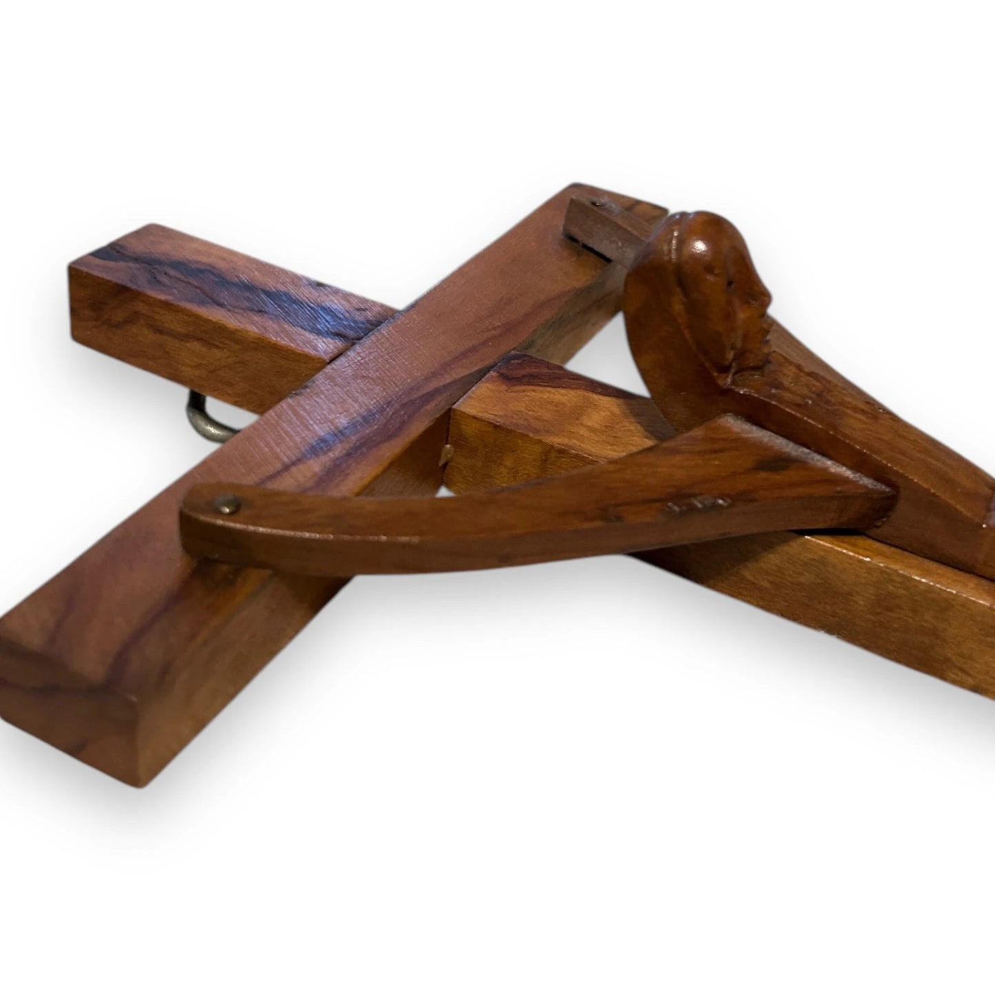 Mid Century Olive Wood Carved Crucifix