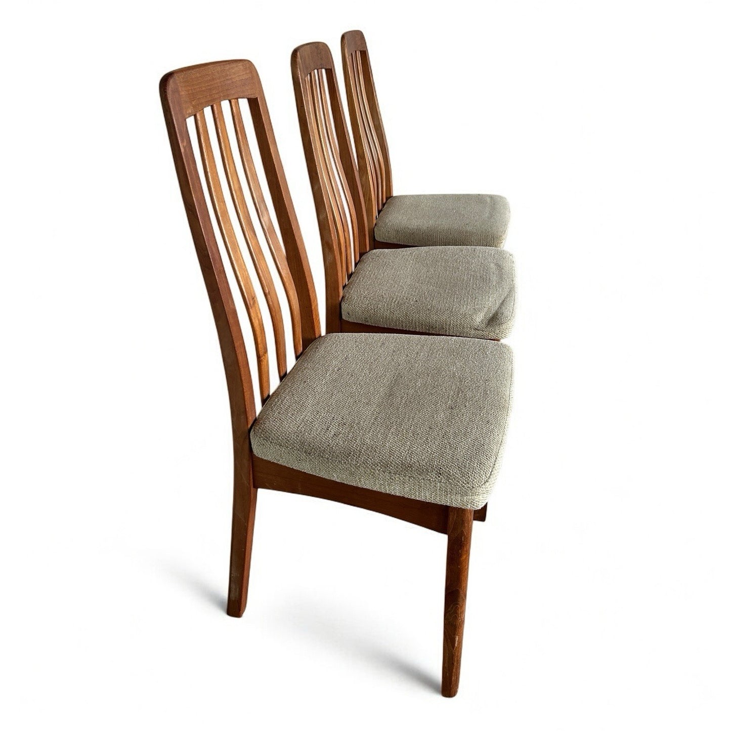 Set 3 Vintage Mid Century Modern Teak Dining Chairs Benny Linden