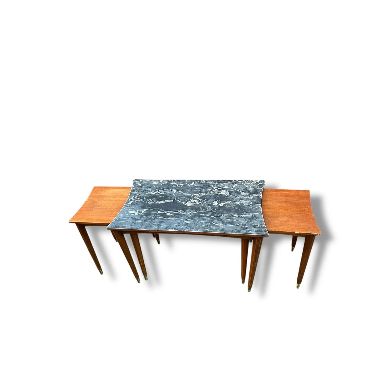 Mid Century Modern Formica and Teak Remploy Nest of Tables