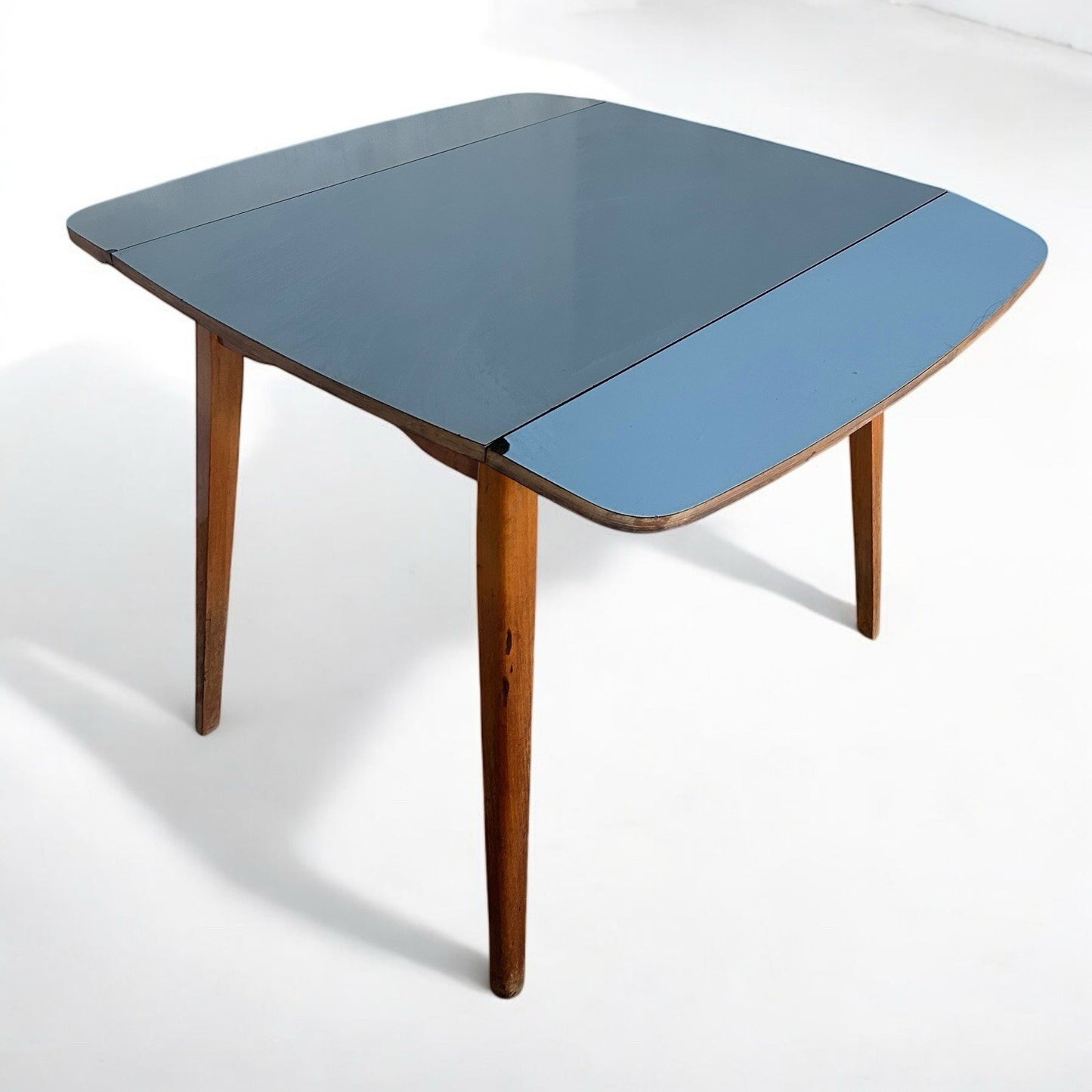 Mid Century Blue Formica Drop Leaf Table Retro Kitchen MCMr