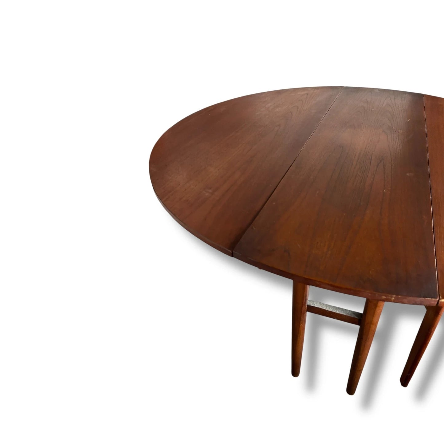Mid Century Drop Leaf Dining Table | Vintage Teak Round Extendable Table