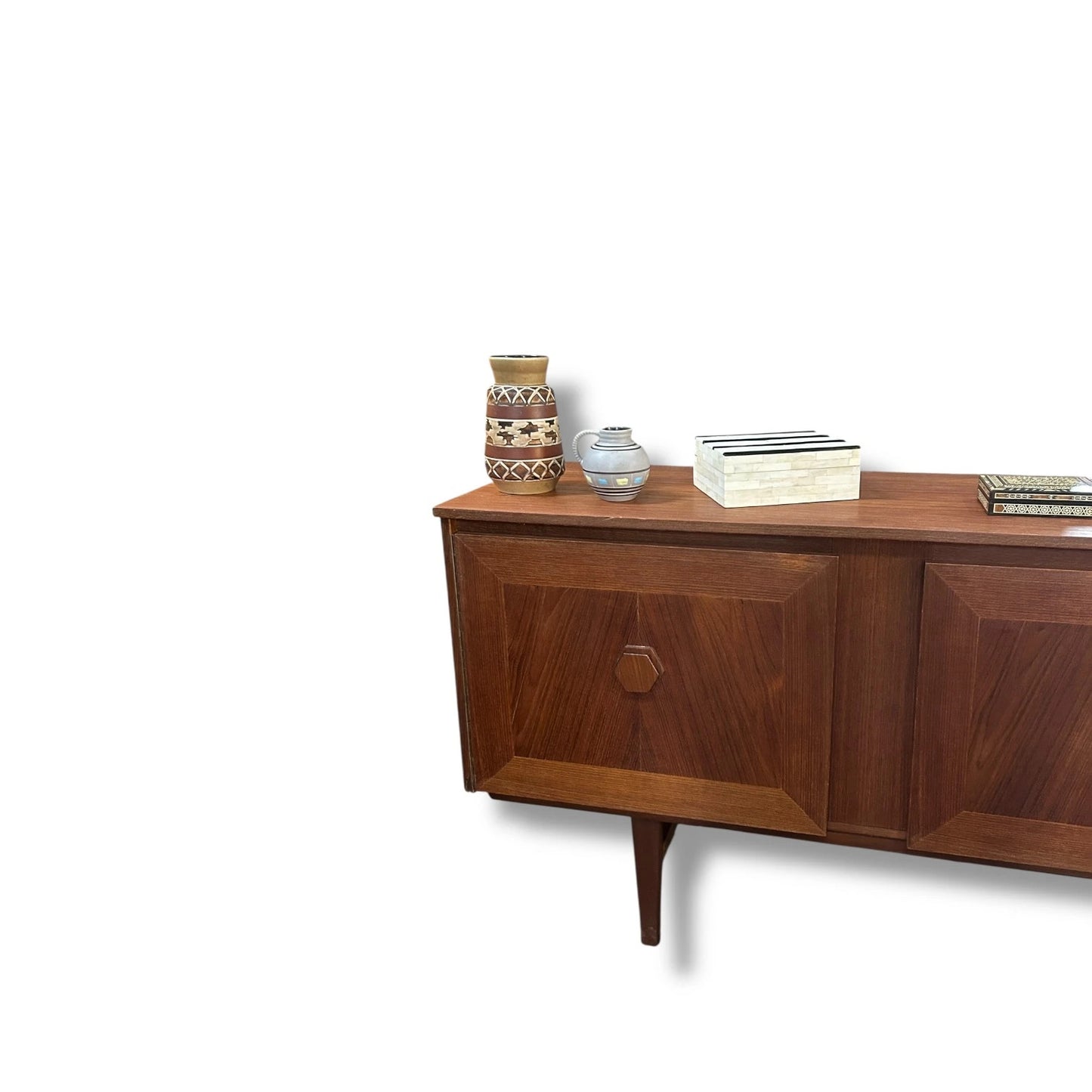 Mid Century Modern Danish Handmade Teak Wood Sideboard Buffet