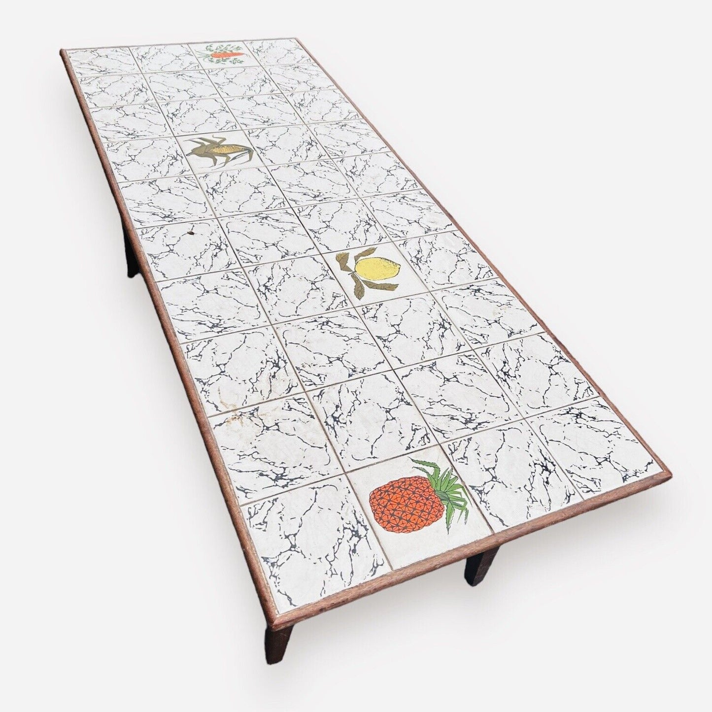 Mid Century Vegetable Ceramic Tile Table