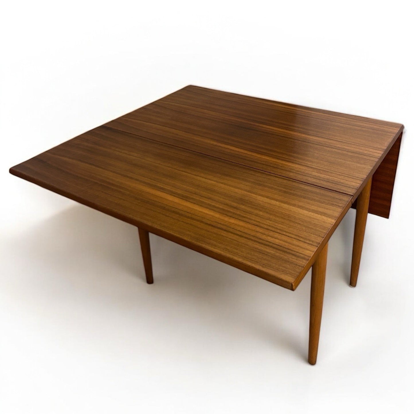 Mid Century Walnut Wood Drop Leaf Table