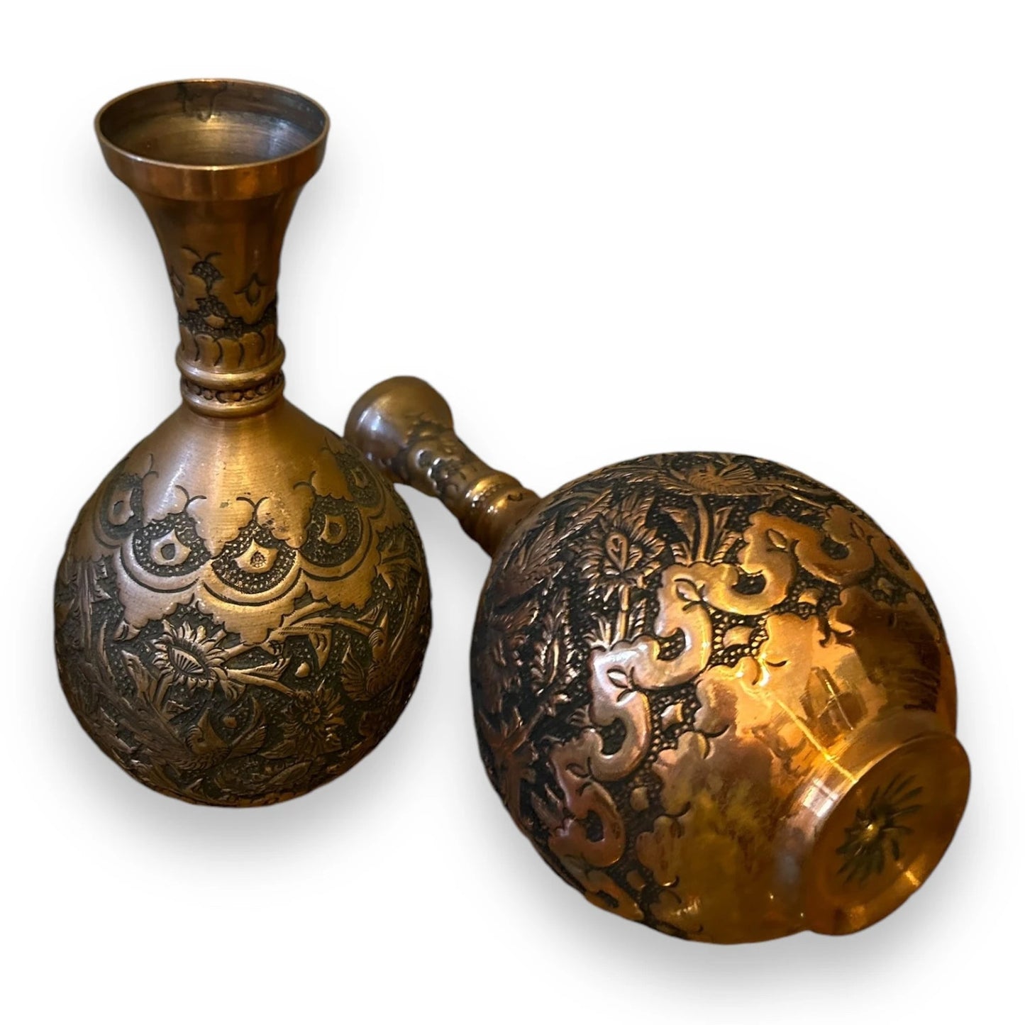 Vintage 1950s Persian Copper Set of Vases