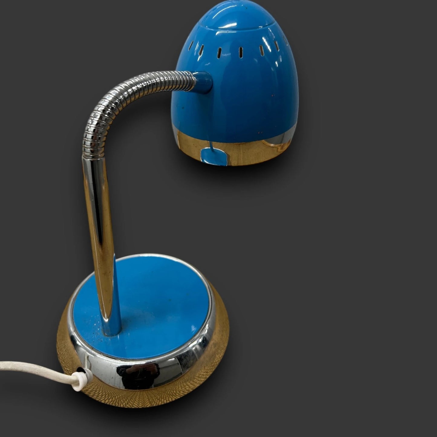 Vintage 90s Blue and Chrome Desk Lamp