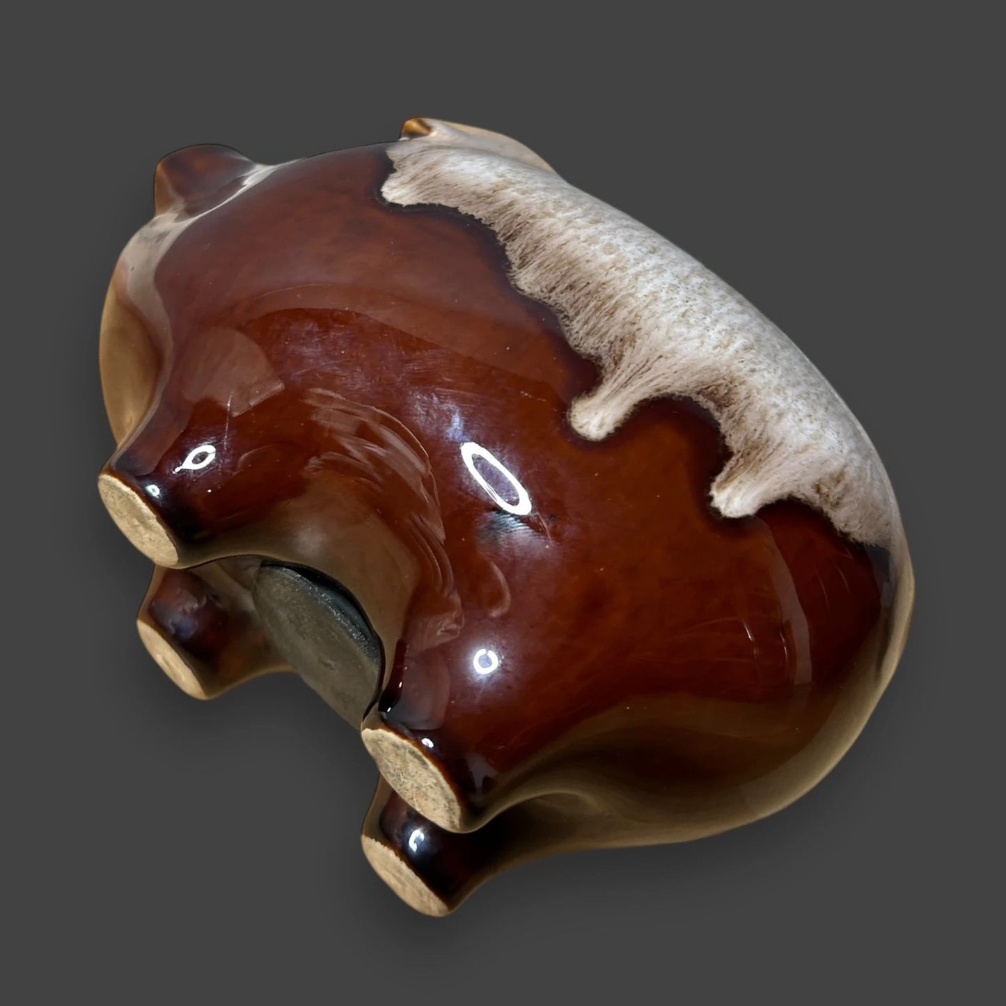 Mid Century Glazed Ceramic Piggy Bank