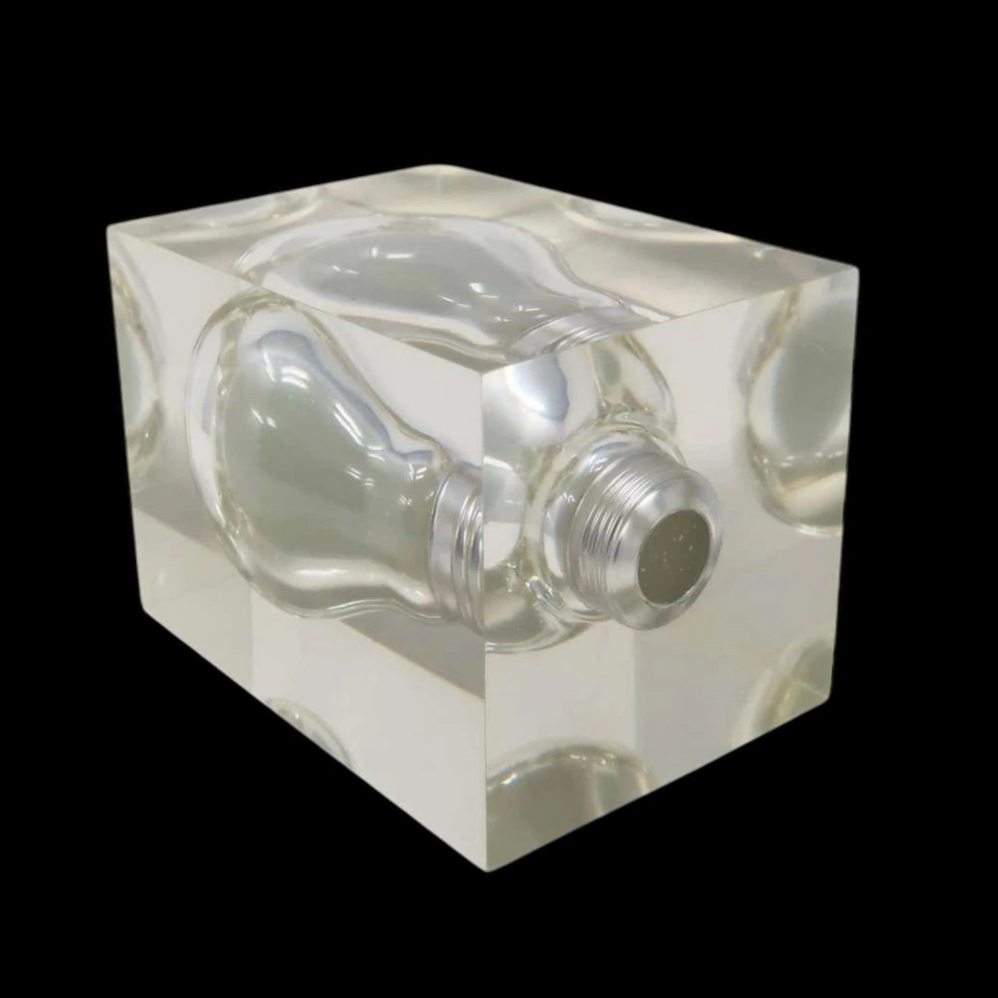 Mid Century Lucite Lightbulb Glow in the Dark Sculpture by Pierre Giraudon