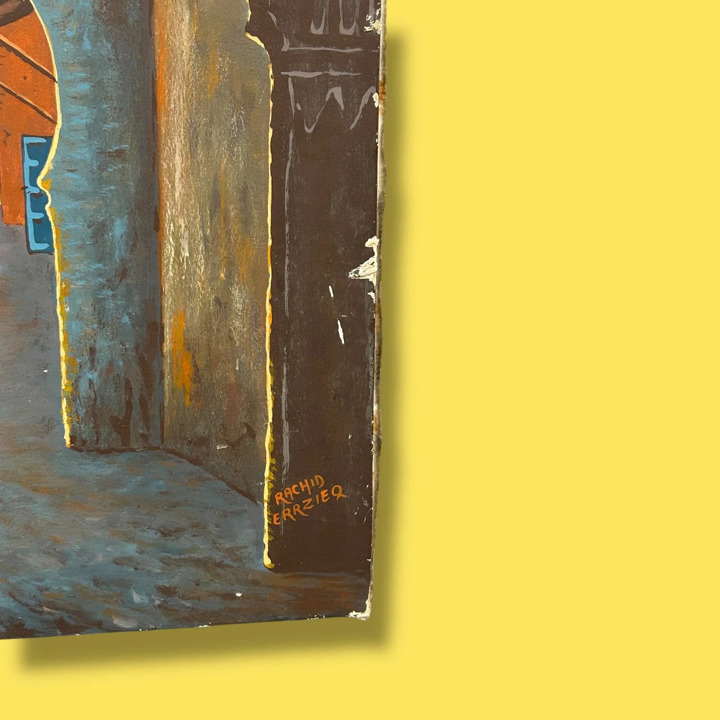 Vintage 1980s Moroccan Scene Oil Painting