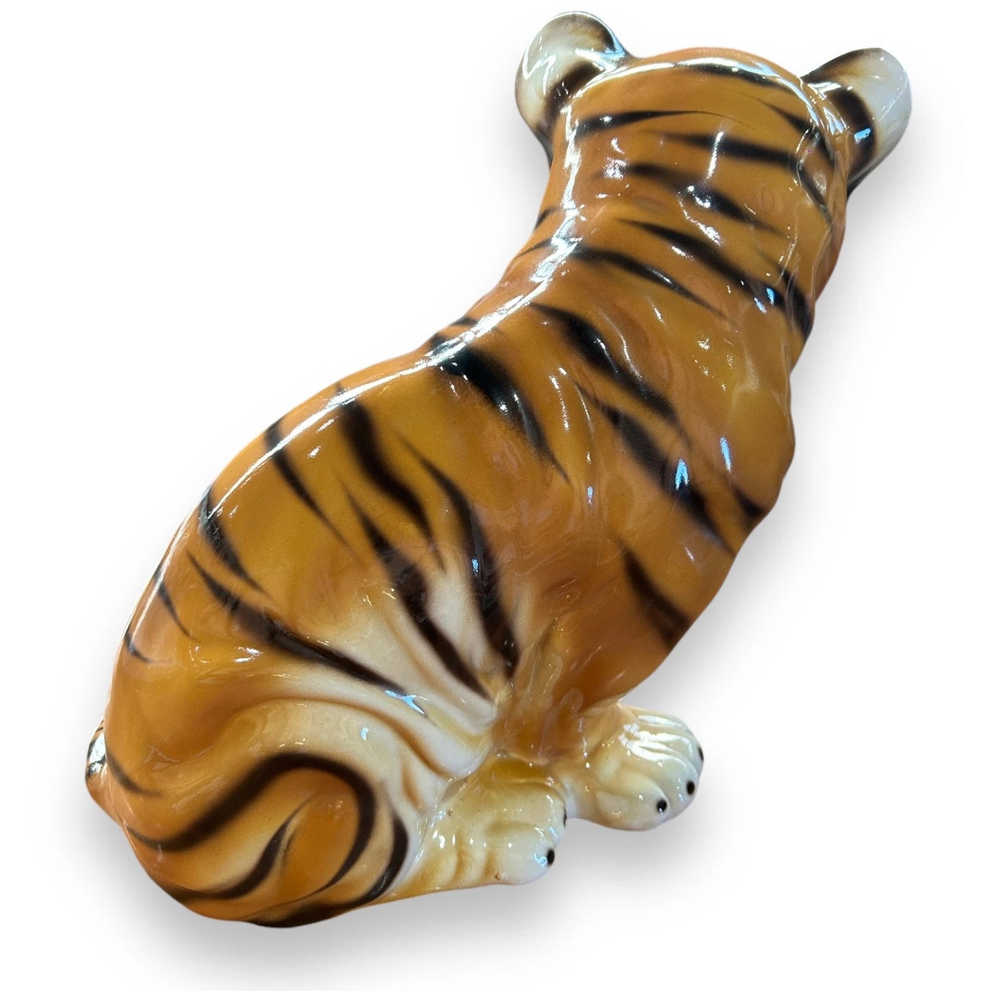 Vintage 1960s Ceramic Tiger Cub Statue