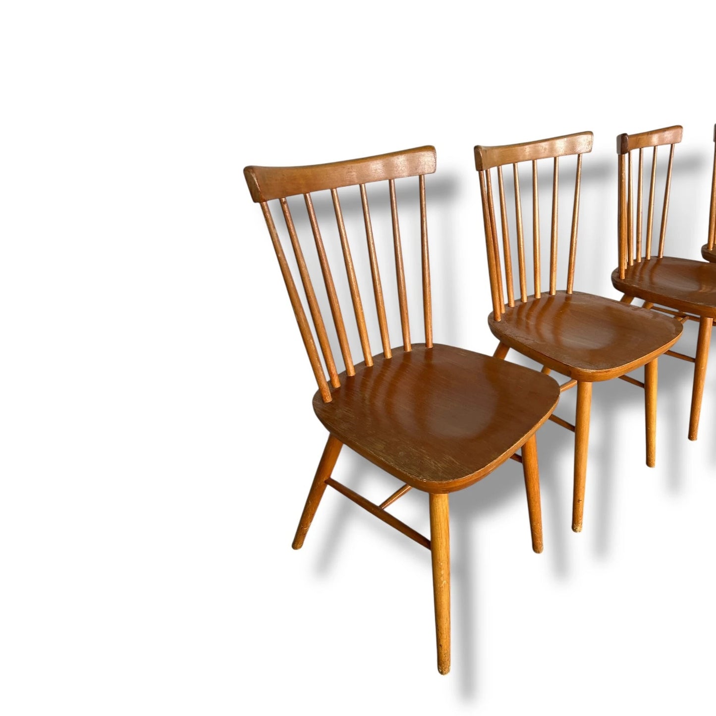 Mid Century Modern Set Of Four Danish Farmhouse Dining Chairs By Farstrup