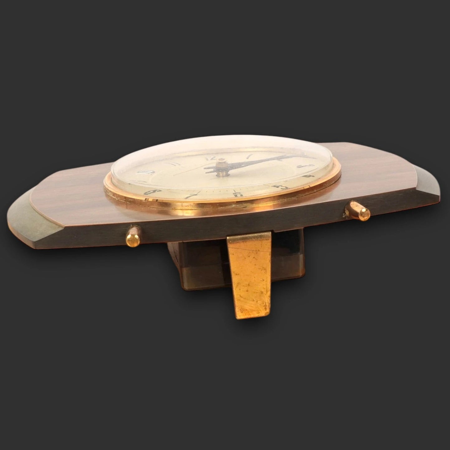 Mid Century Metamec Wood Table Clock