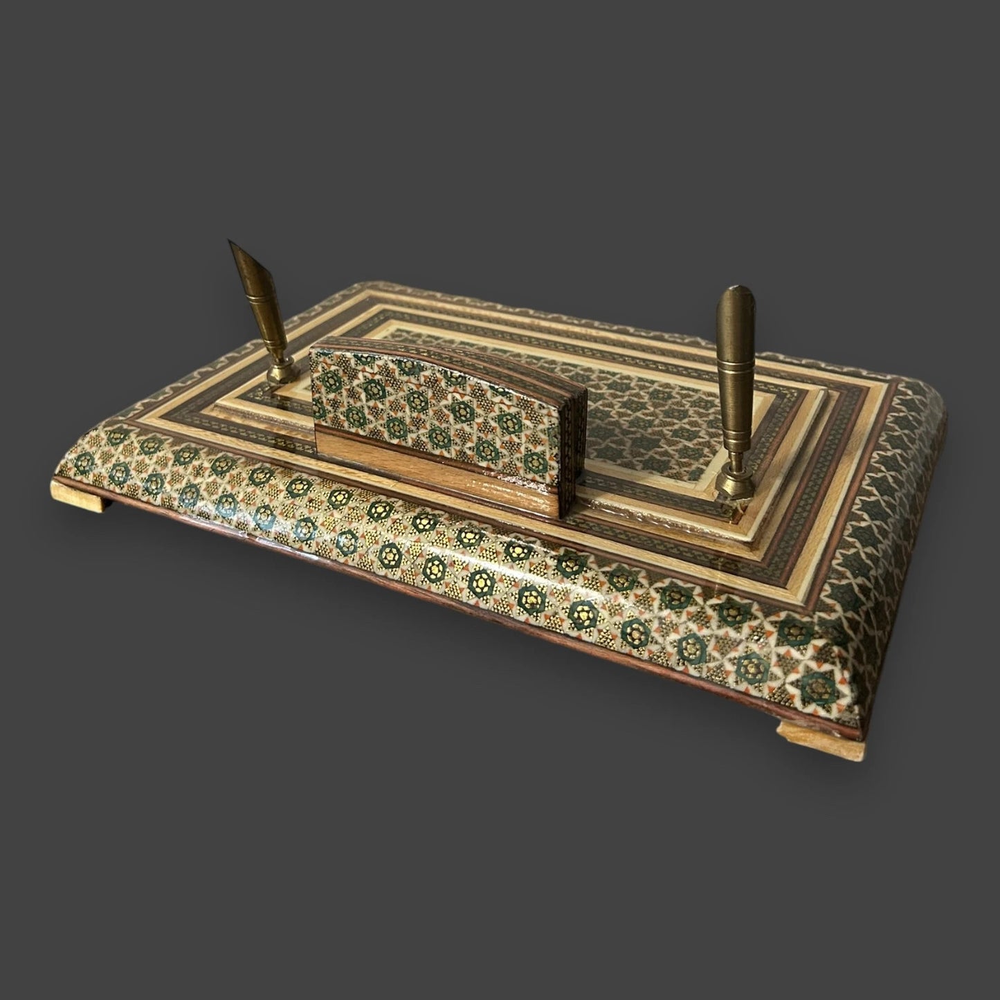 Mid Century Persian Khatam Pen Holder
