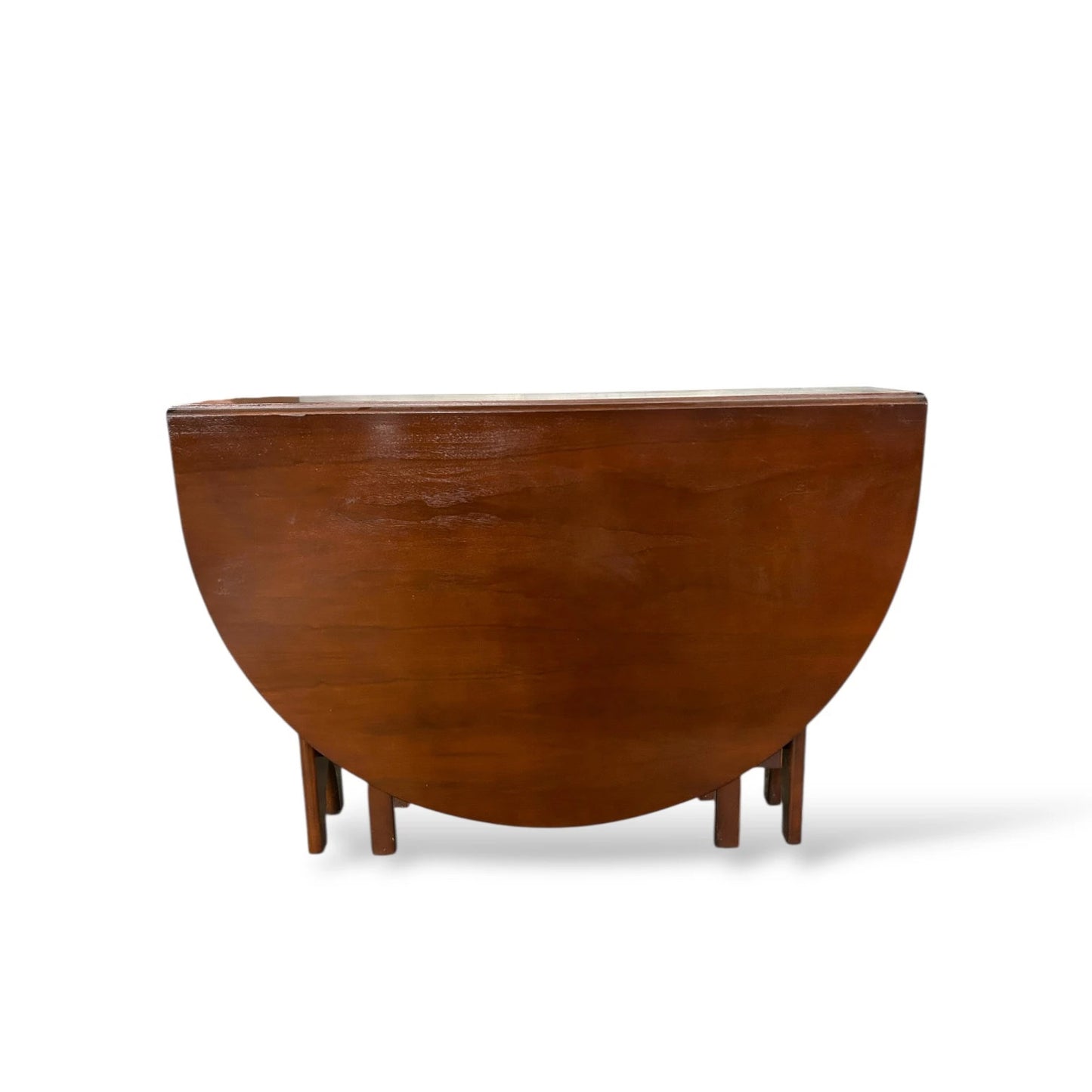 Vintage McIntosh Dark Wood Oval Drop Leaf Dining Table, Mid-Century Modern Extendable Table