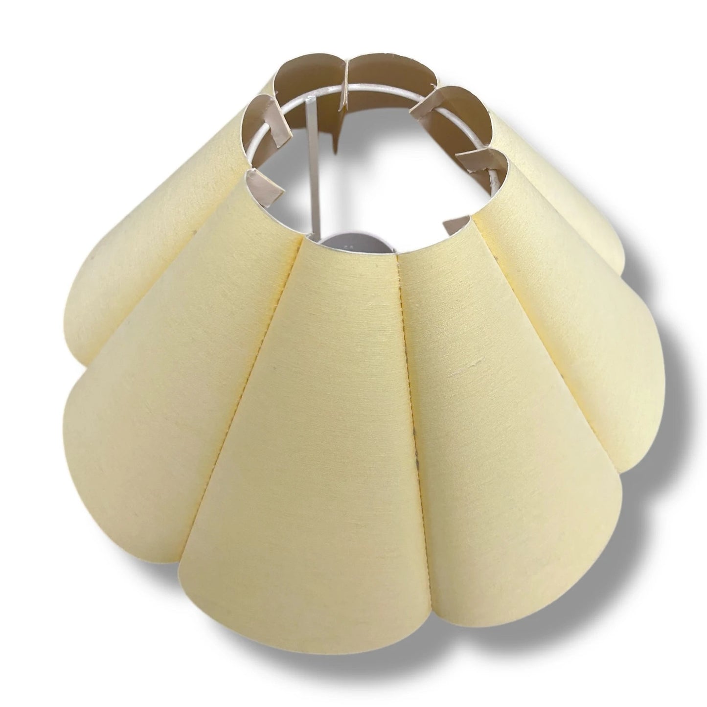 Mid Century Boho Yellow Pleated Shade Blue Ceramic Table Lamp