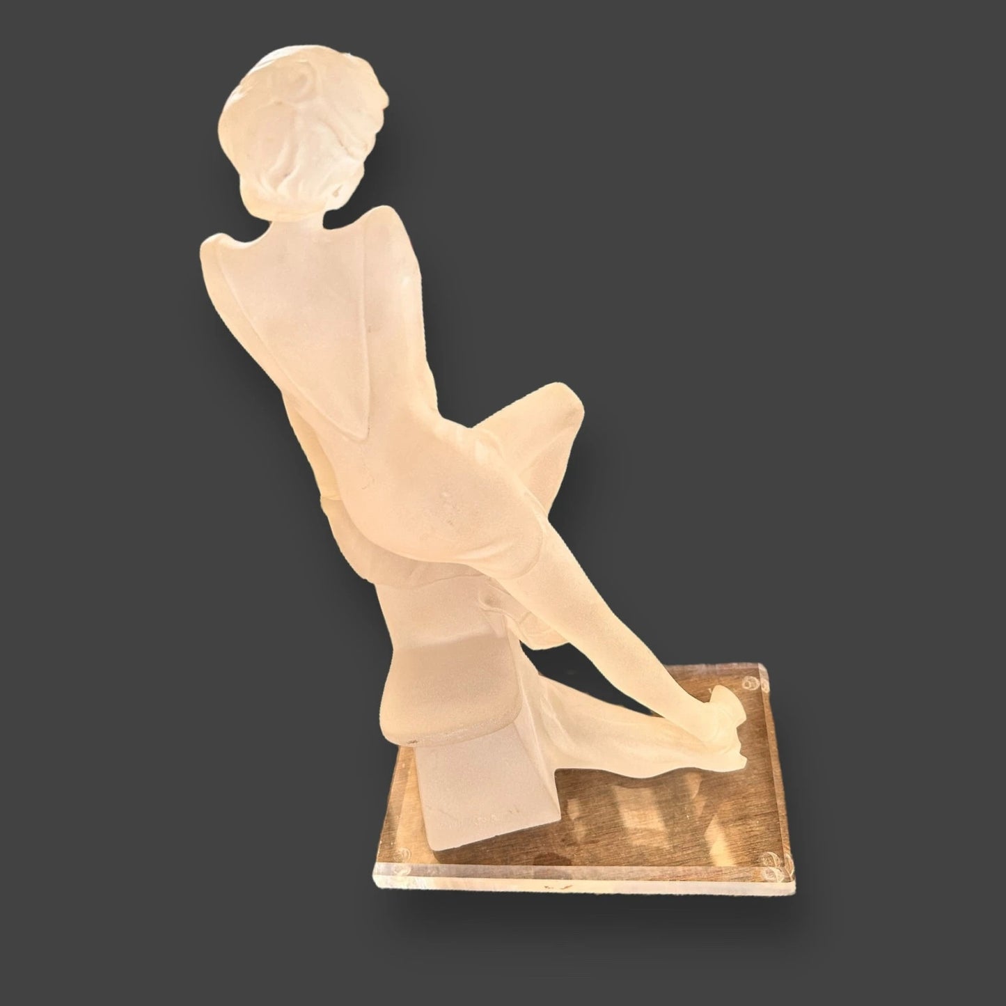 Vintage 1990s Art Deco Lady Lucite Sculpture