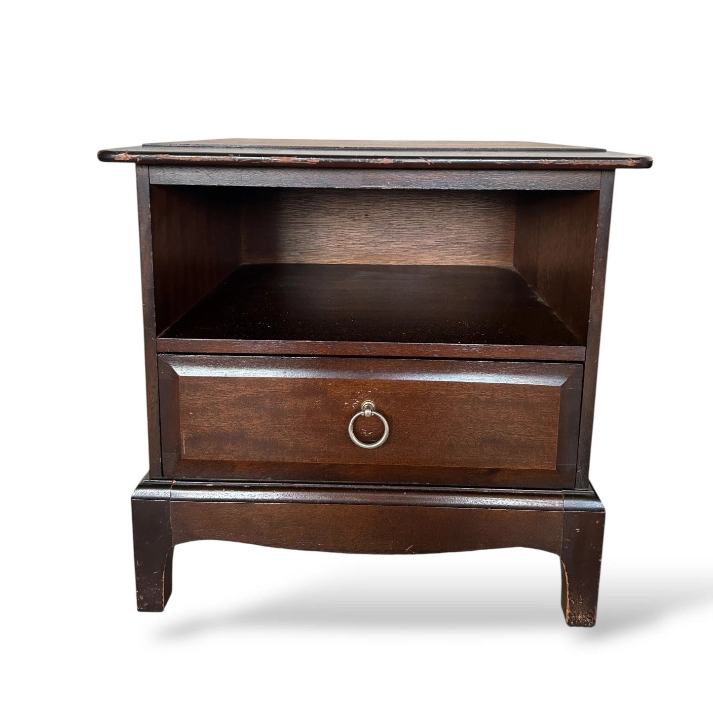Pair of Vintage Stag Bedside Cabinets – Mid Century Nightstands with Drawer & Shelf