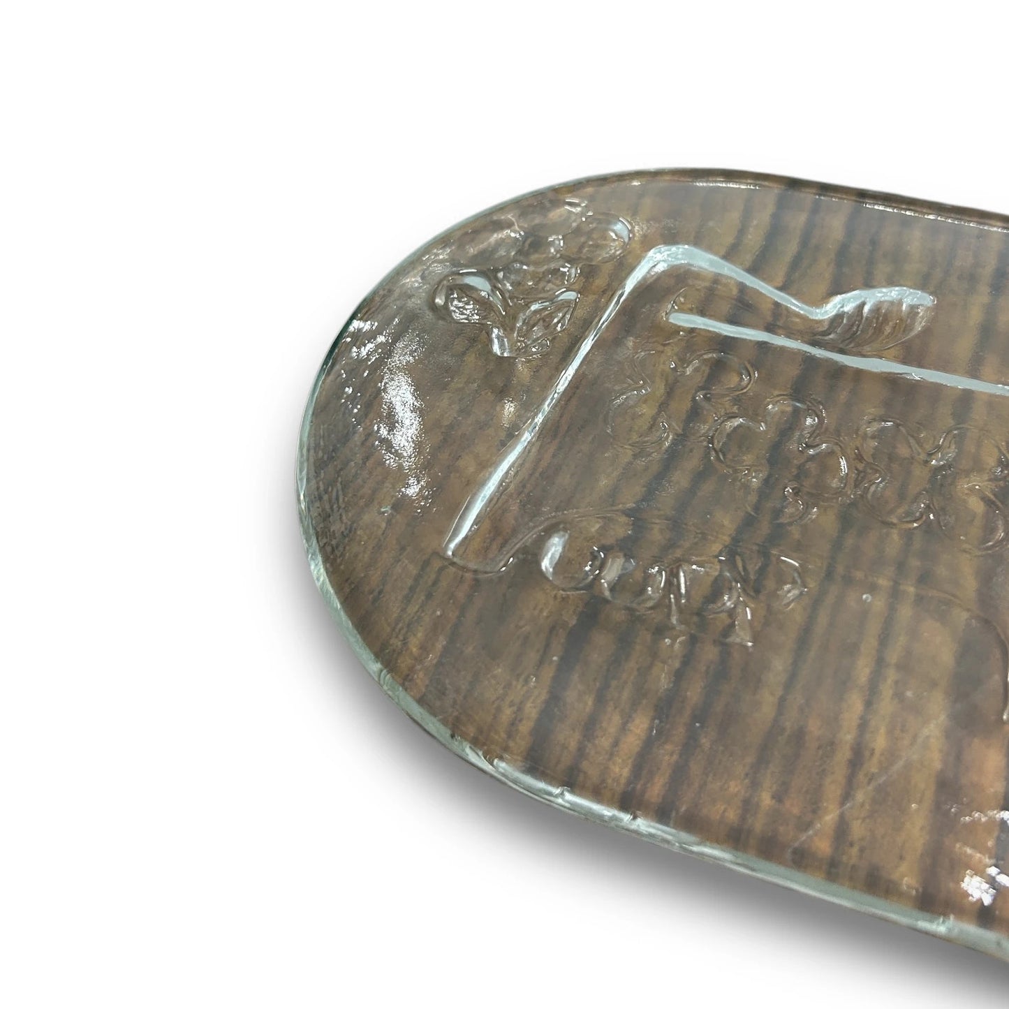 Mid Century Swiss Cow Glass Tray
