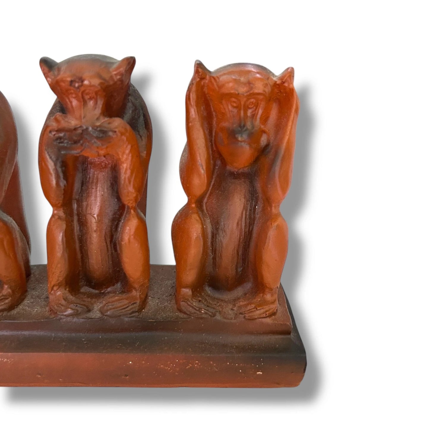 Mid Century Modern Three Wise Monkeys See no Evil Sculpture