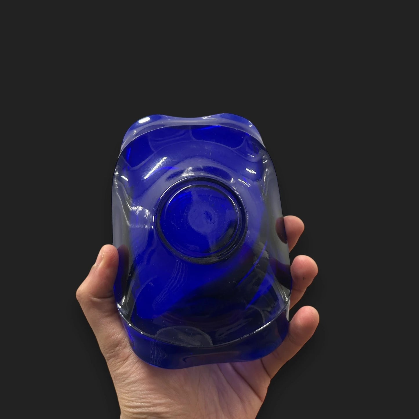 Mid Century cobalt blue glass bowl