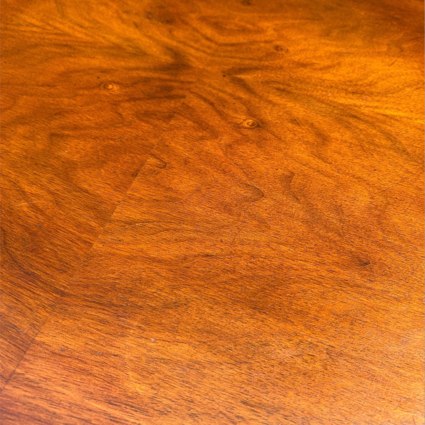 Mid Century Round Walnut Wood Coffee Table