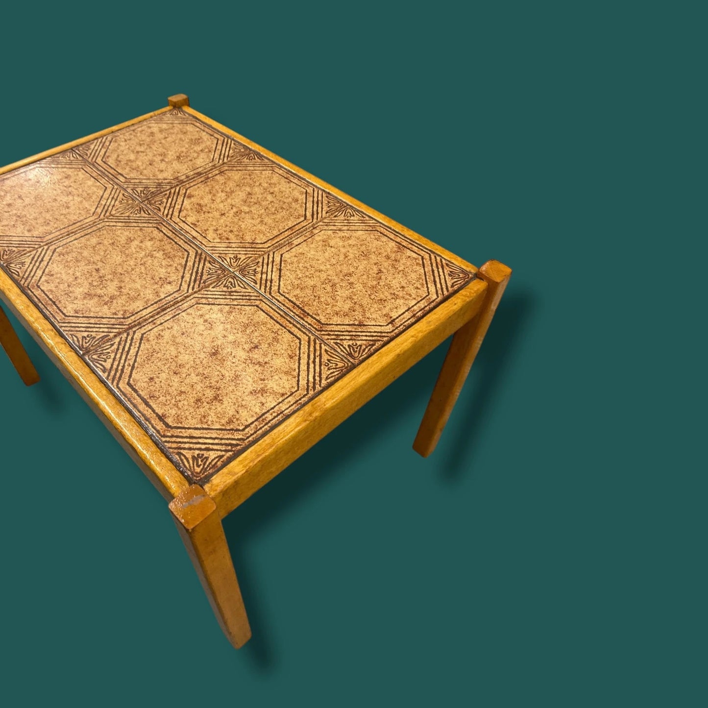 Mid Century Teak Tile Side Table