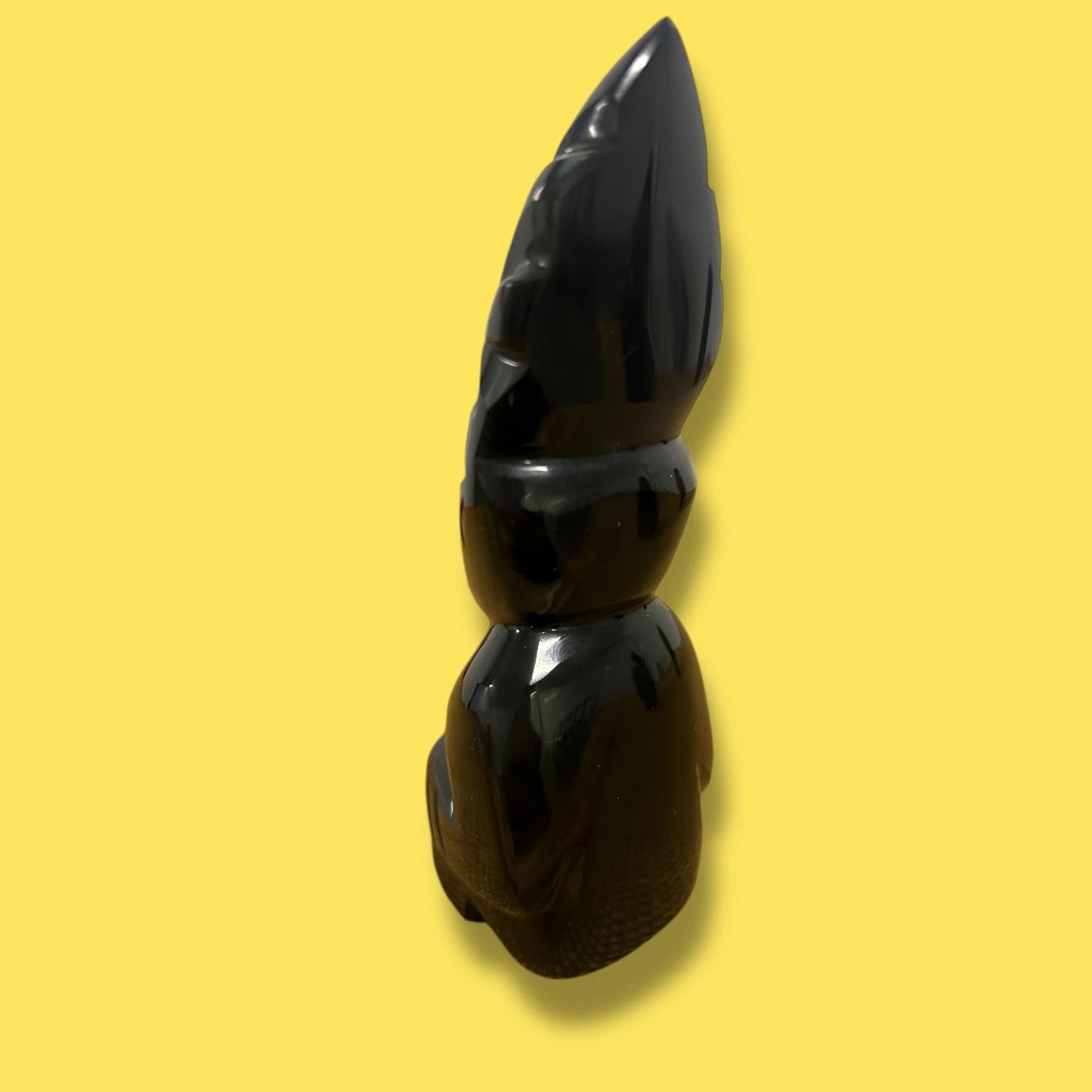 Mid Century Aztec Warrior Obsidian Statue