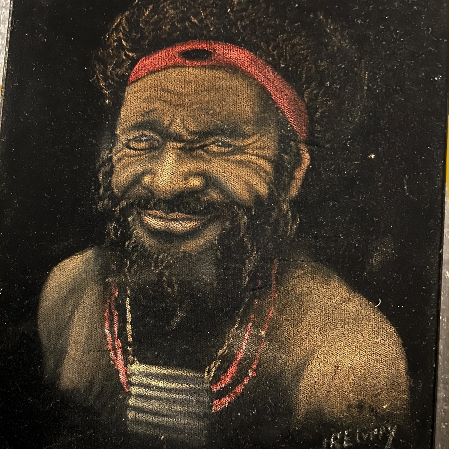 Vintage 1960s Aboriginal Traditional Man Painting