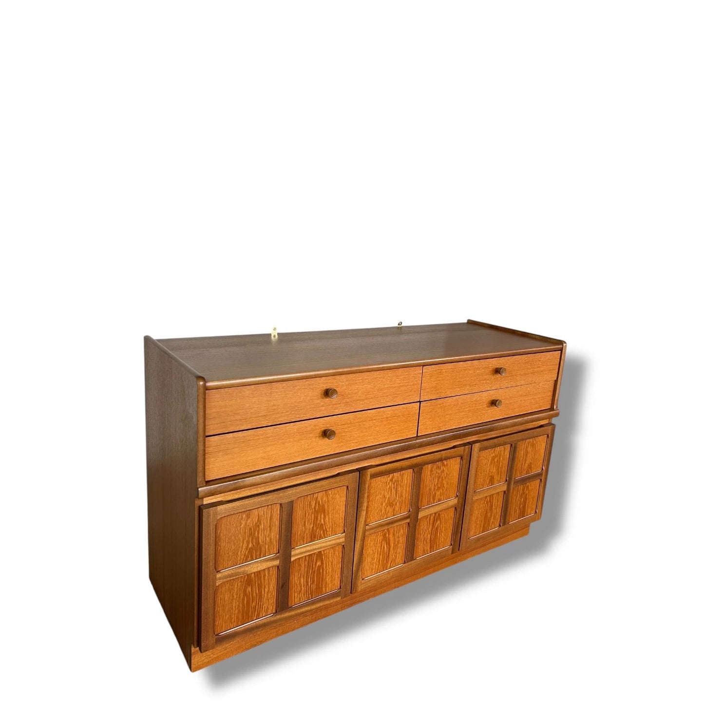 Mid Century Nathan Teak & Oak Brutalist Sideboard