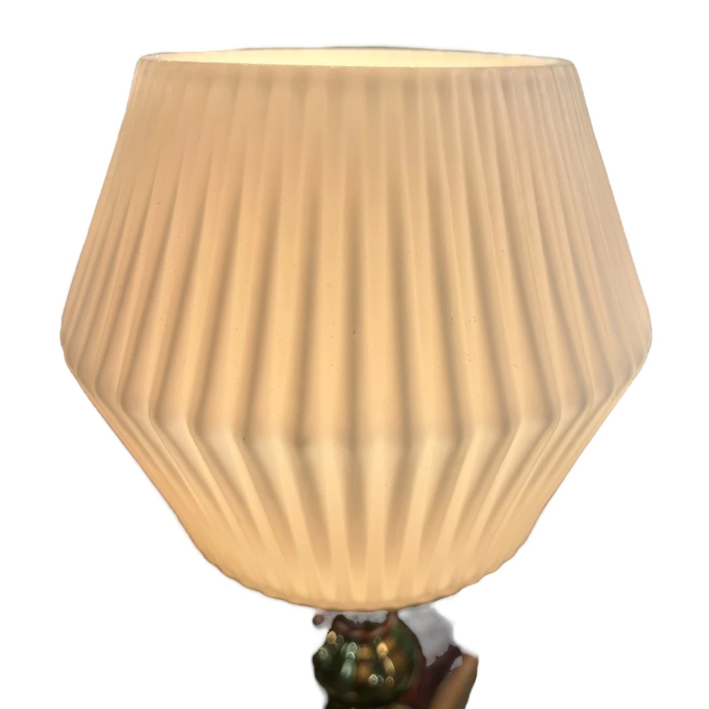 Mid Century Glass and Brass Table Lamp