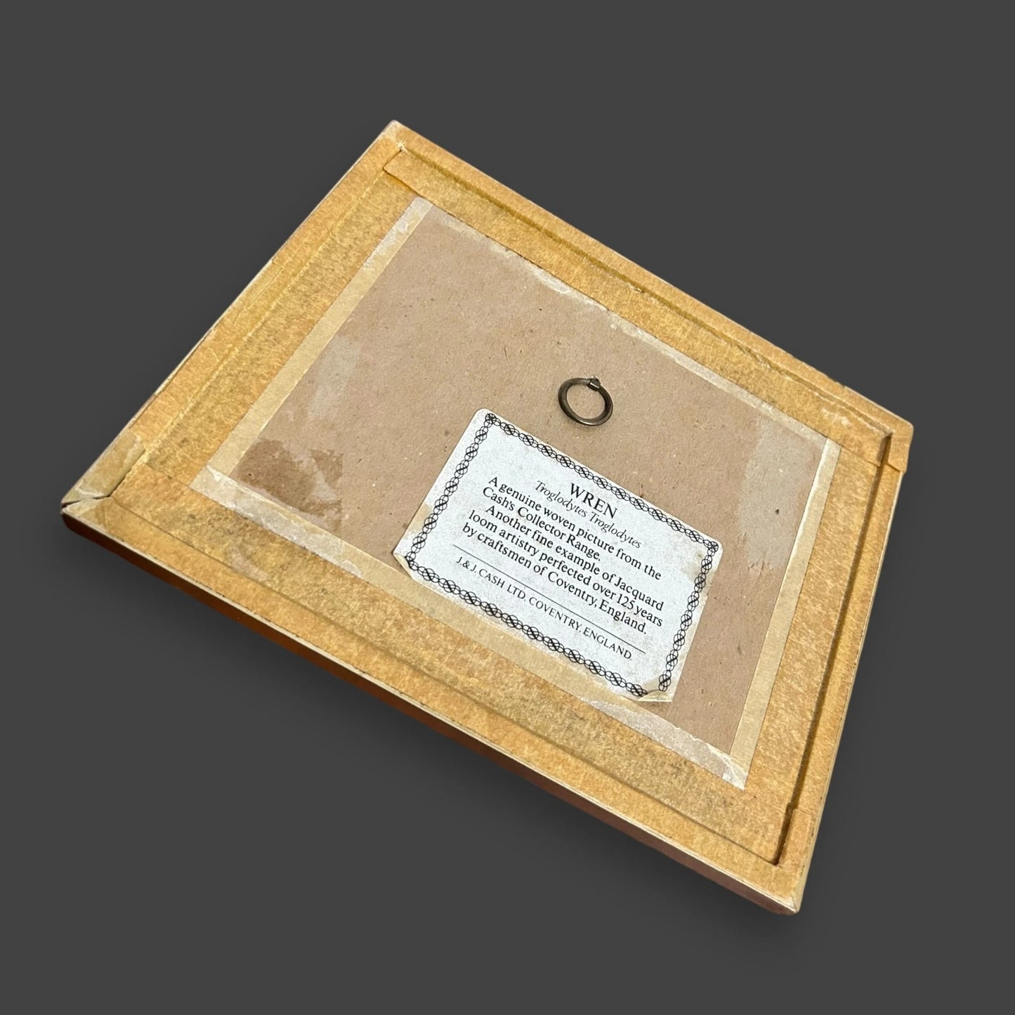 Vintage 1970s Wren Bird Silk Picture Frame
