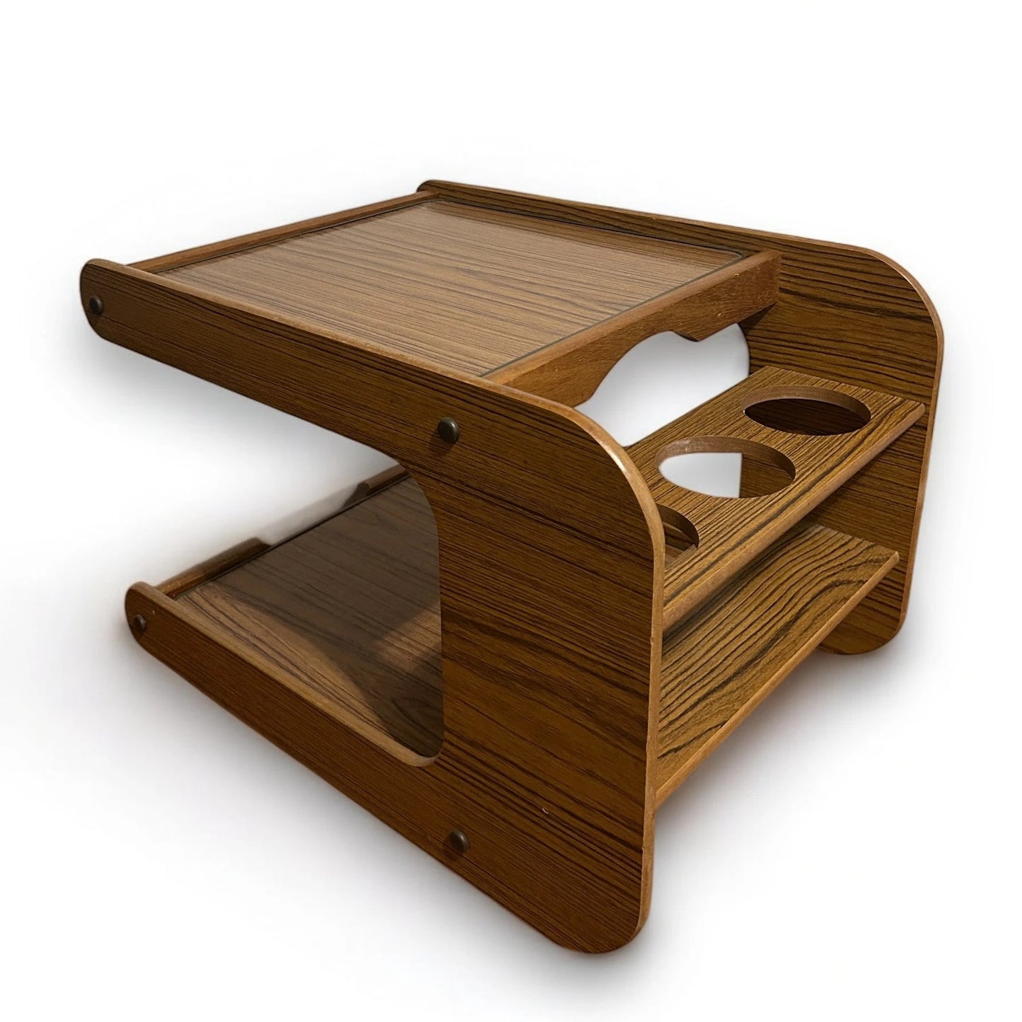 Mid Century Space Age Wood Drinks Trolley
