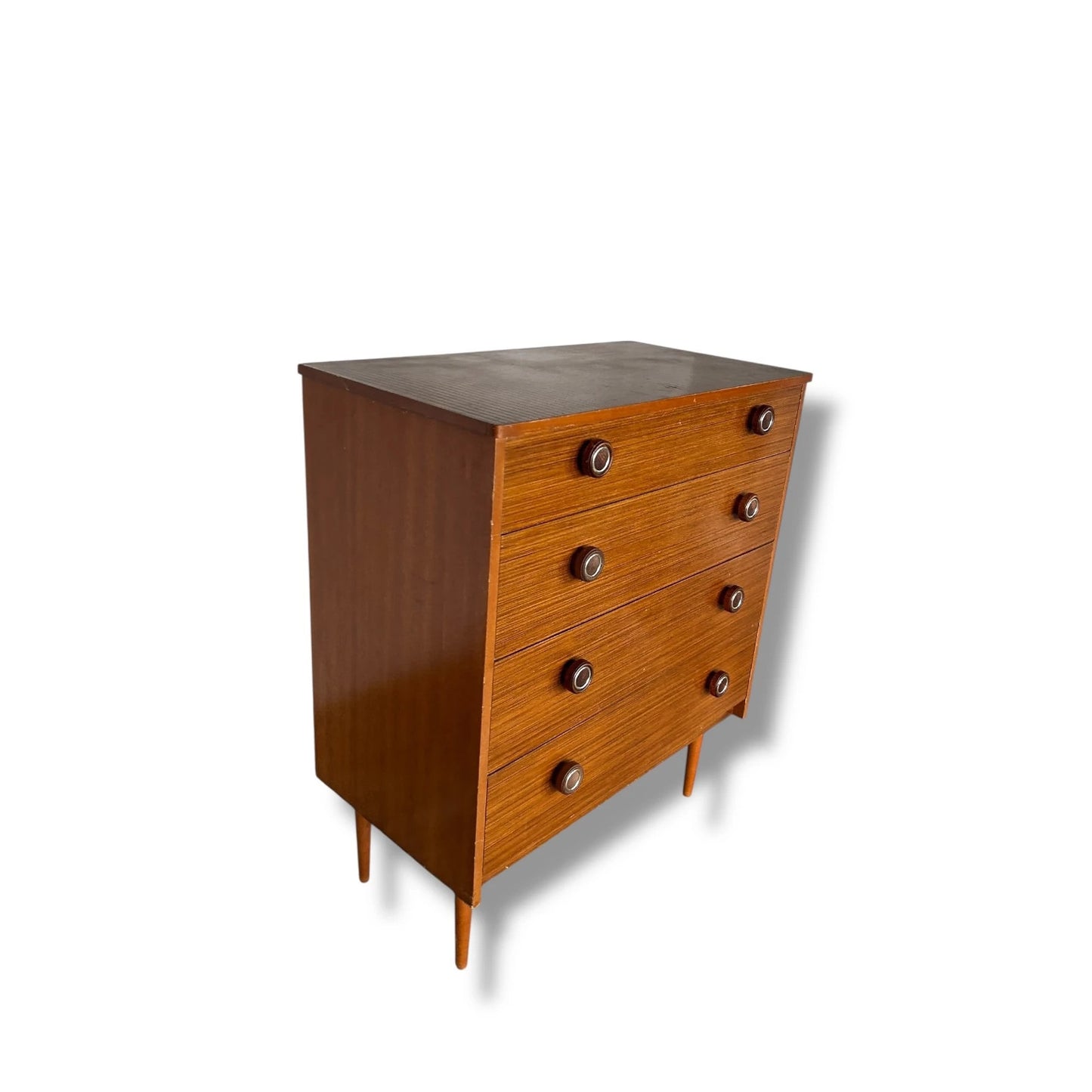 Mid Century modern tea wood chest of drawers tall boy
