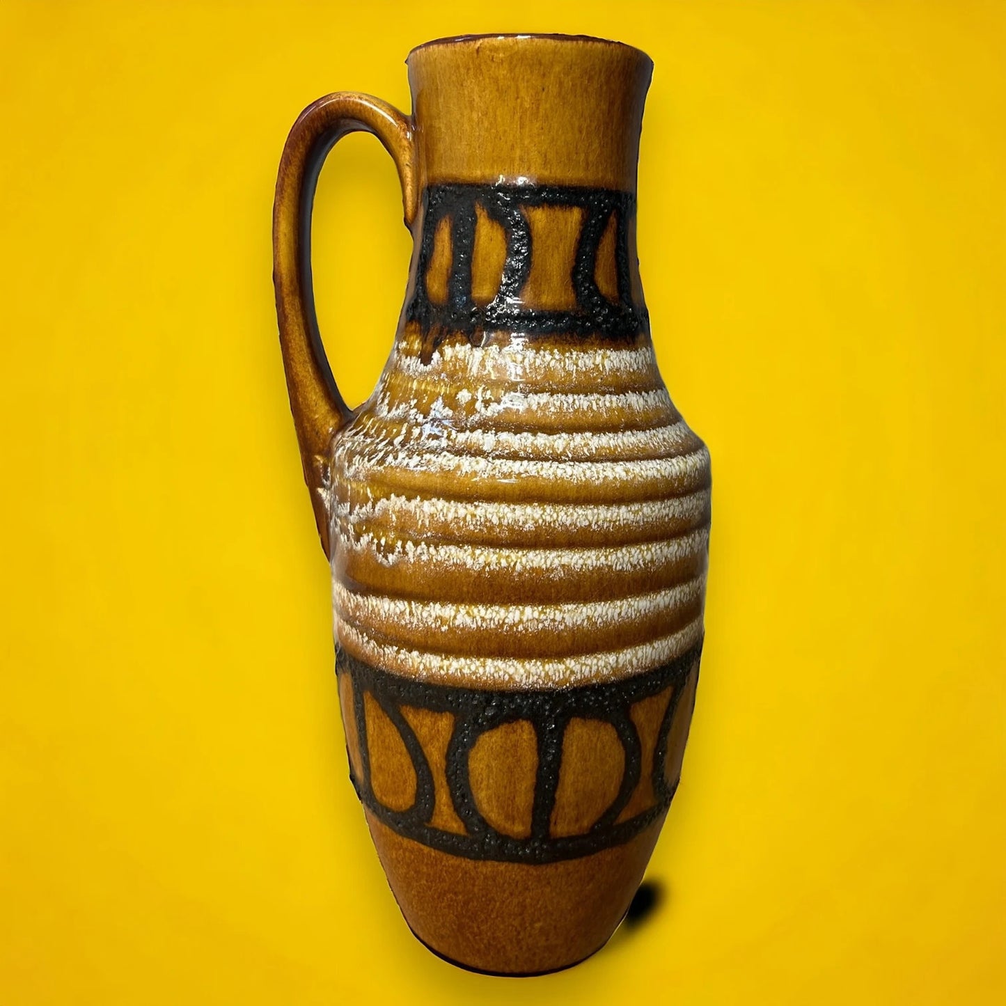 Mid Century West German Fat Lava Vase