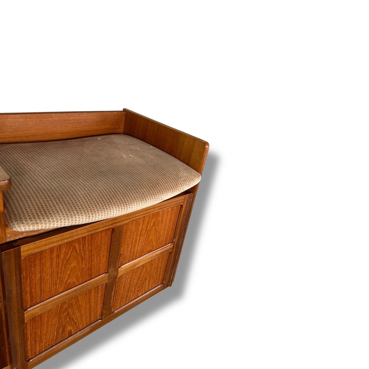 Mid Century Modern Teak and Fabric Nathan Telephone Table
