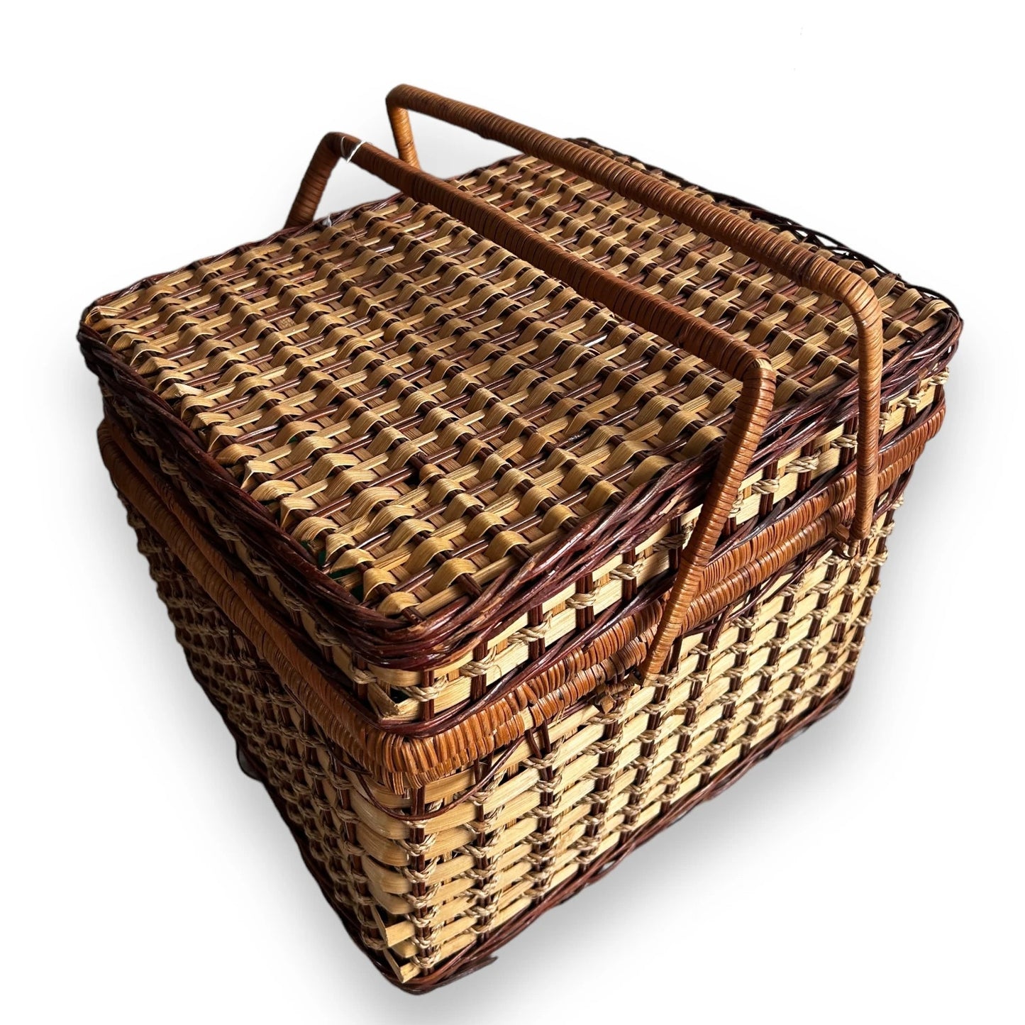 Mid century picnic basket set