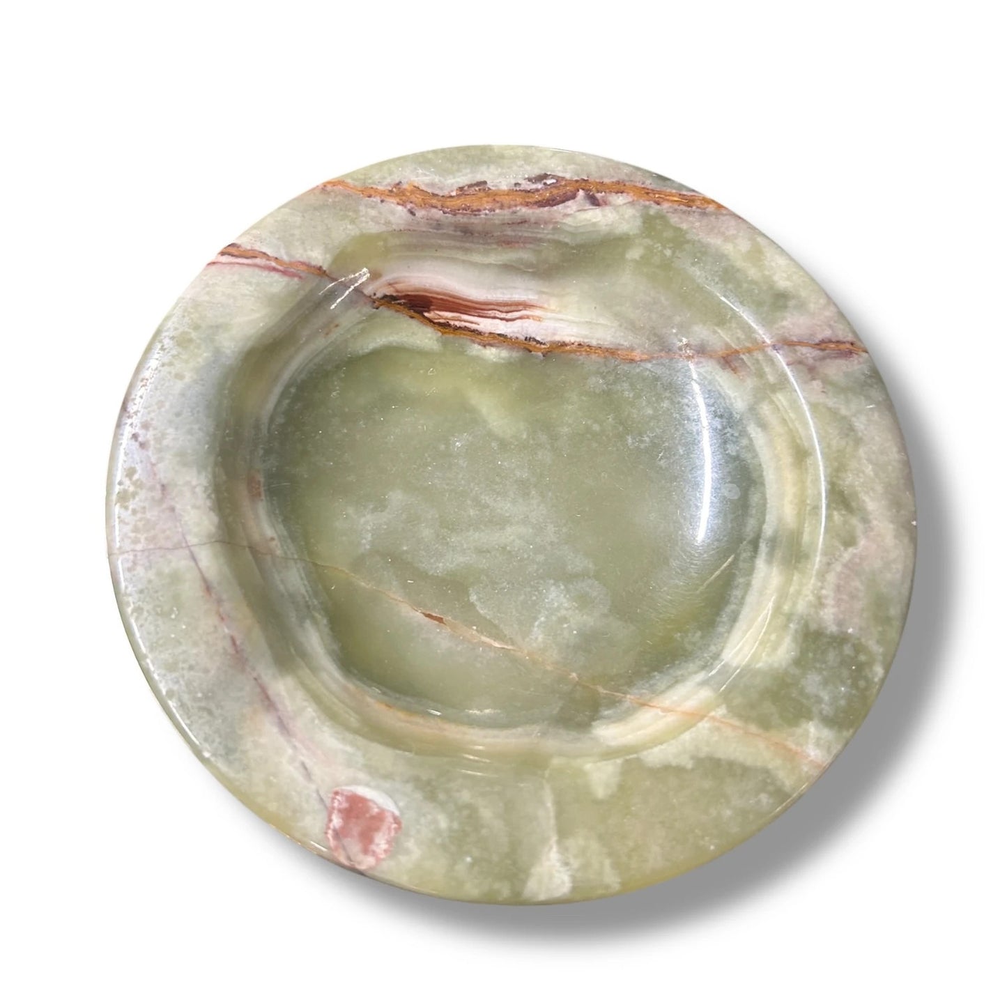 Mid Century Modern Round Onyx Marble Ashtray
