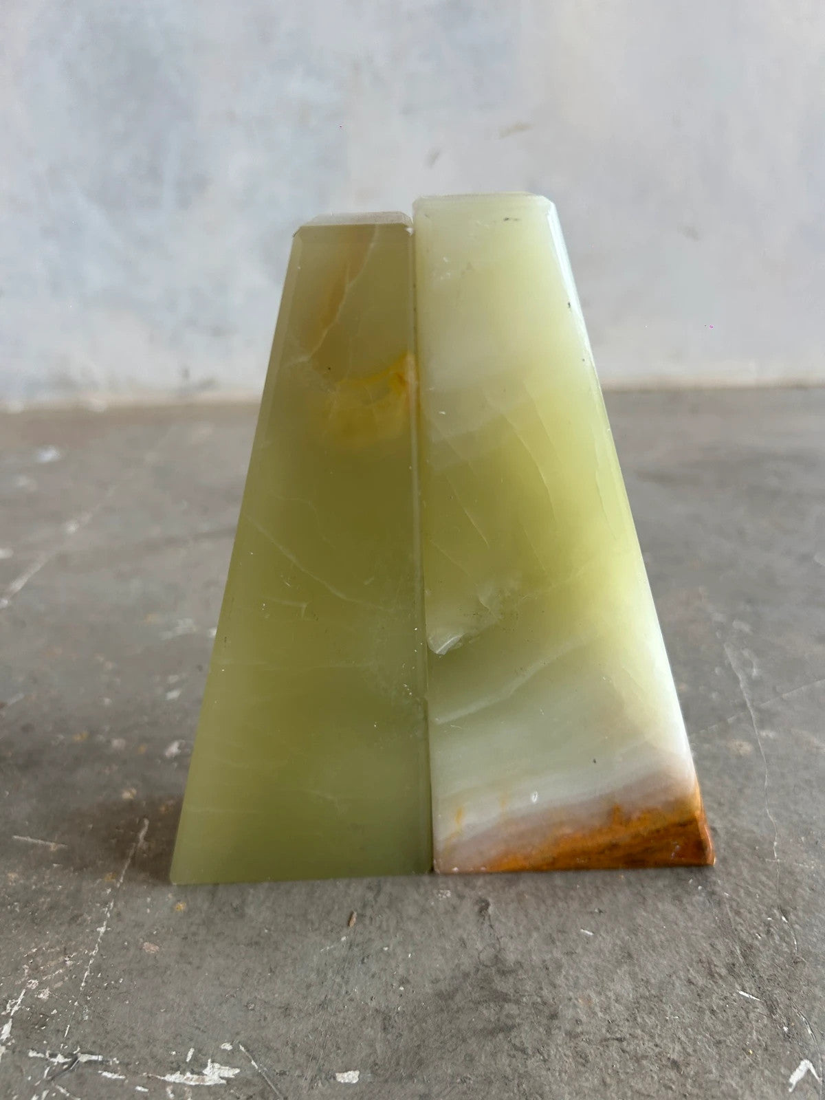 Mid Century Modern Onyx Marble Bookends