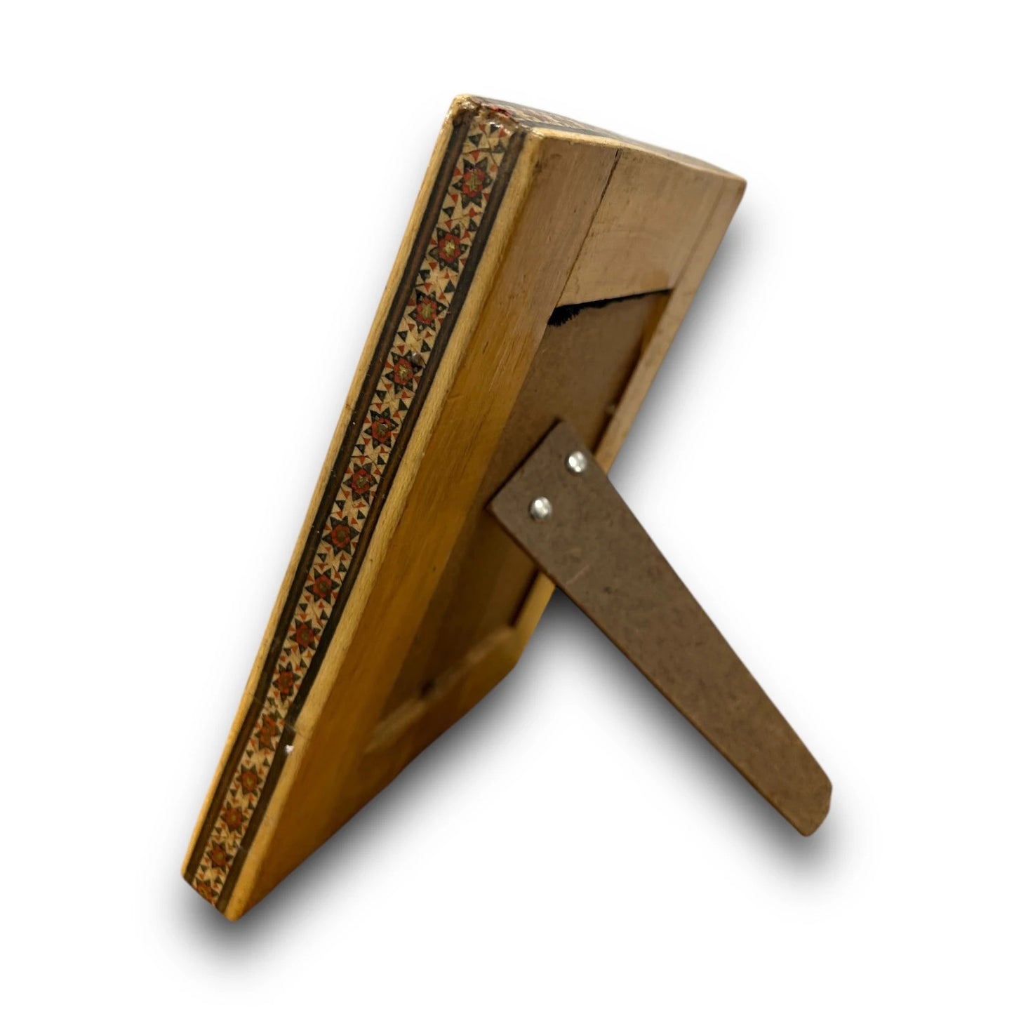 Vintage 1960s Persian Khatam Mosaic Framed Miniature Painting